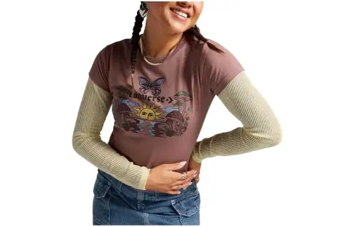 Converse Blooming Skate T Shirt Women's Red Brown