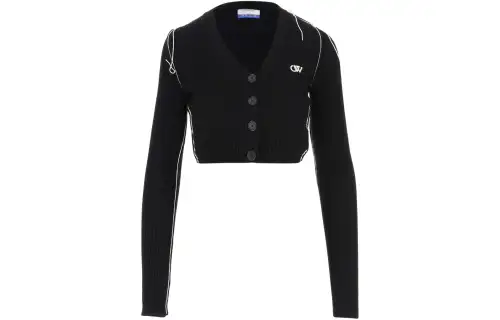 OFF-WHITE Ow logo V-neck cardigan