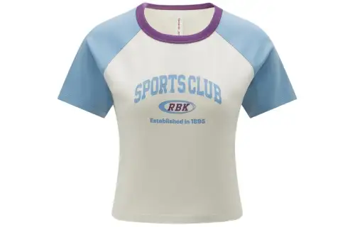 Reebok Raglan Sleeve T Shirt Women's Light Blue/White