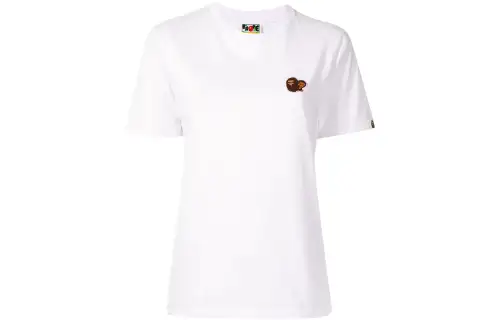 A BATHING APE T Shirts Women's White Crew Neck Moderate Straight Fit