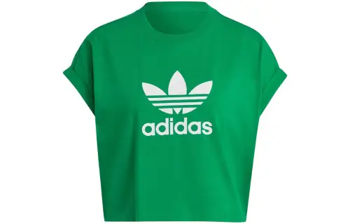 Adidas Originals ADICOLOR Crop Tops Women's Green Crew Neck Moderate