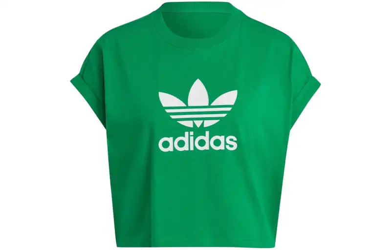 Adidas Originals ADICOLOR Crop Tops Women's Green Crew Neck Moderate