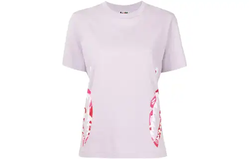 A BATHING APE T Shirts Women's Light Purple Crew Neck Moderate Straight Fit