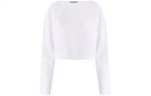 PRADA Logo Embossed Boat Neck Sweatshirt
