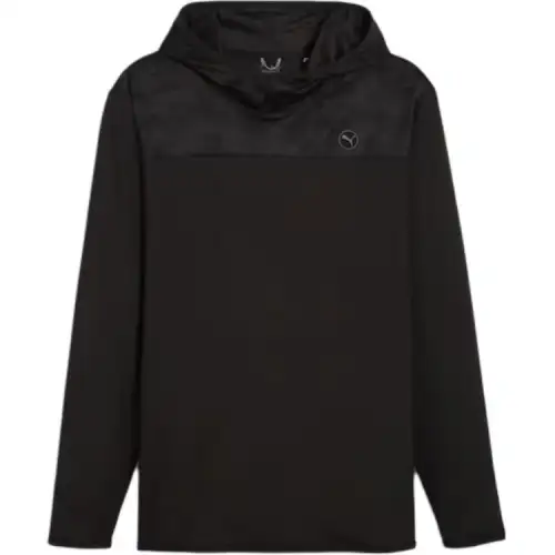 PUMA Men's Golf Cloudspun Camo Hoodie Golf Clothing Men's Black