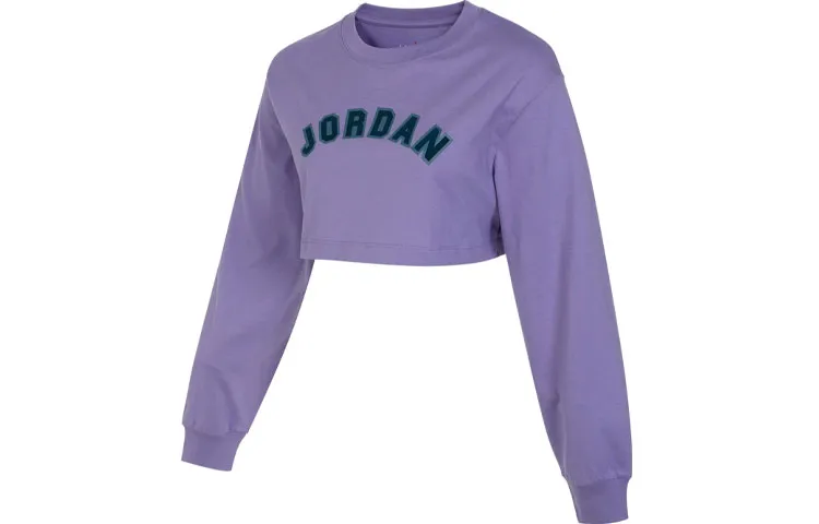 Jordan Crop Tops Women's Purple Crew Neck Moderate