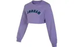 Jordan Crop Tops Women's Purple Crew Neck Moderate