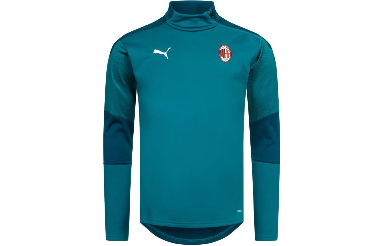 PUMA x AC Milan Collaboration, Player Edition, Fleece Lined Warmcell Casual Sports Training Long Sleeve Soccer Jersey