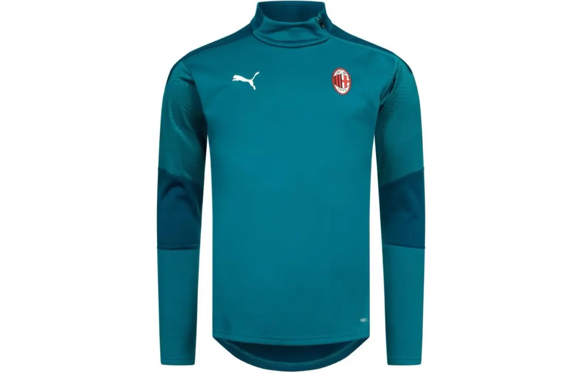 PUMA AC Milan 2020 21 Season, Fleece Lined Warmcell Casual Sports Training Long Sleeved Soccer Jersey Player Edition