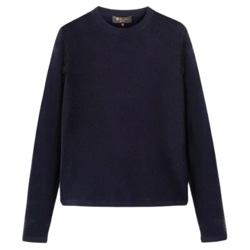 Loro Piana Port Douglas Crew Neck Sweater Women's Marine Blue