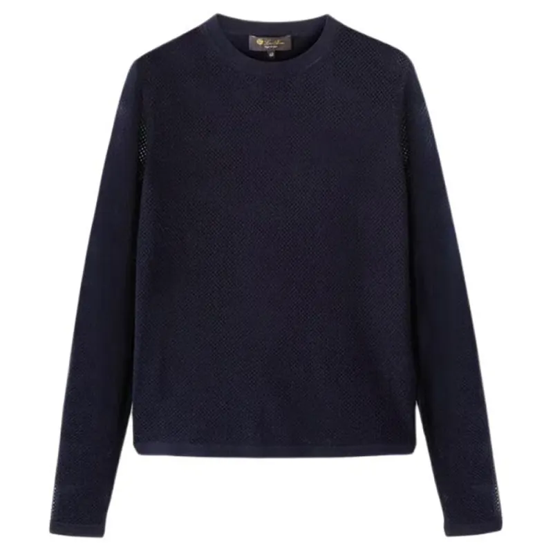 Loro Piana Port Douglas Crew Neck Sweater Women's Marine Blue