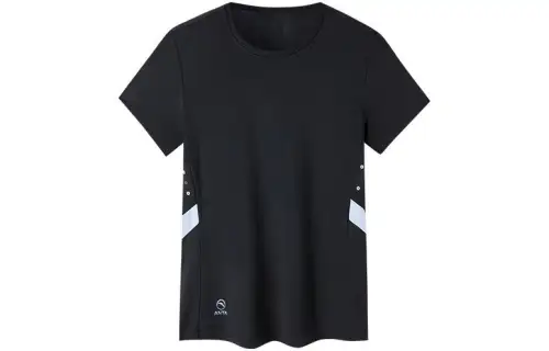 ANTA Variety Training Collection T Shirts Women's Black Crew Neck Moderate Straight Fit