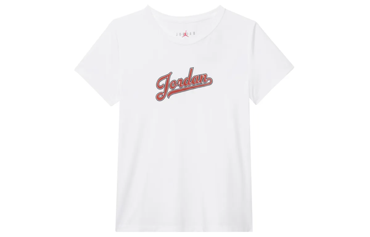 Jordan T-Shirts Women's White Crew Neck Moderate Straight Fit