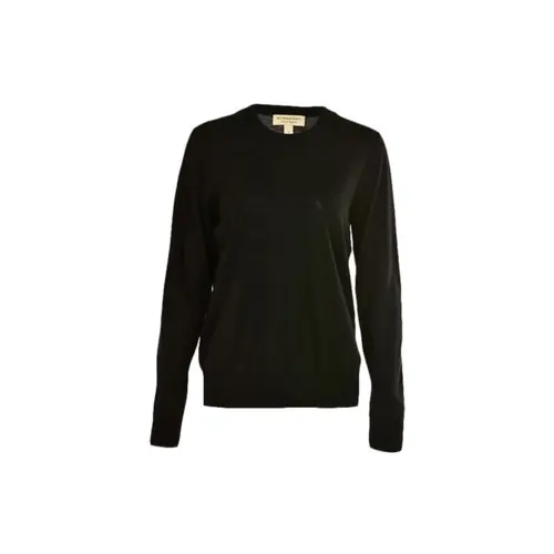 Burberry Sweaters Women's Black Crew Neck Thin Base Layer