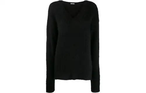 MIU MIU Sweaters Women's Black V Neck Moderate Other