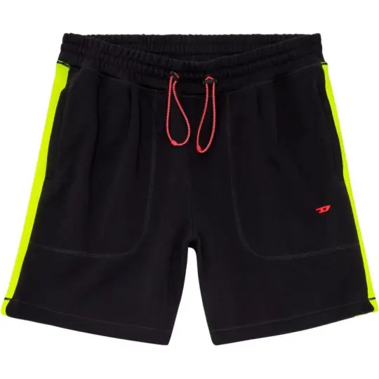 DIESEL Casual Shorts Men's Black/Yellow