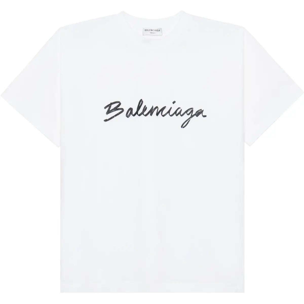 Balenciaga Women's Script Logo T shirt White/Black