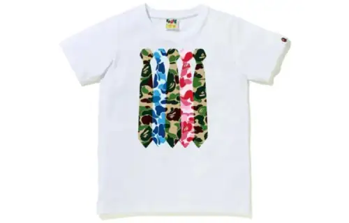 Bape Women'ss Abc Camo Neck Tie Tee White