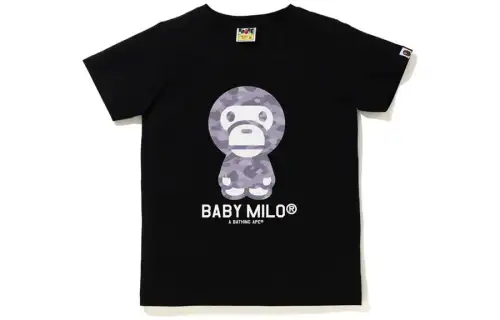 Bape Logo Check Baby Milo Tee Black/Beige
