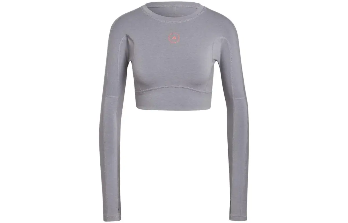 Adidas T-Shirts Women's Gray Crew Neck Moderate Straight Fit