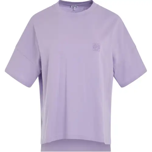 LOEWE T Shirts Women's Purple Crew Neck Thin Straight Fit