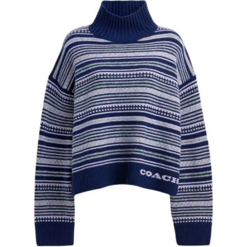 COACH Sweaters Women's Blue Turtleneck Moderate Other