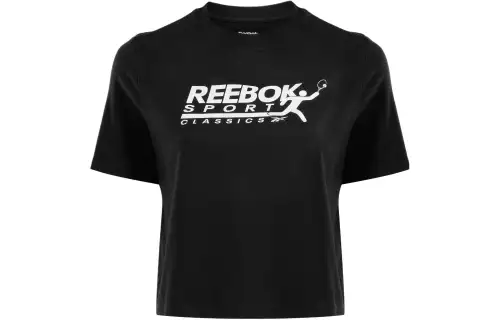 Reebok T Shirts Women's Black Crew Neck Moderate Straight Fit