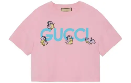 GUCCI SS24 Drop Shoulder Sleeve T Shirt Women's