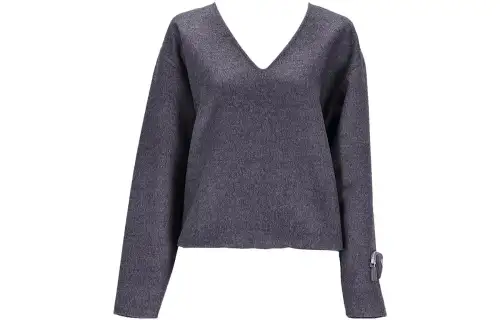 PRADA Sweaters Women's Gray Shirt Collar Moderate Other
