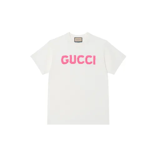 GUCCI Logo Embroidered Crewneck T-Shirt