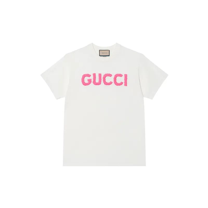 GUCCI Logo Embroidered Crewneck T-Shirt