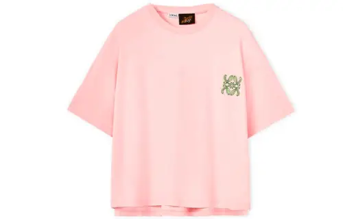 LOEWE T Shirts Women's Pink Crew Neck Moderate Straight Fit