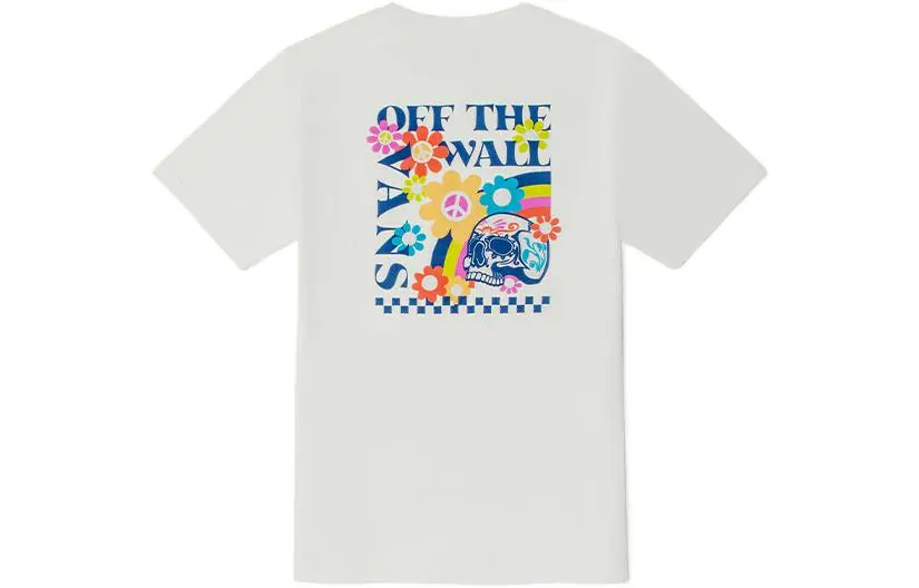 Vans T-Shirts Women's White Crew Neck Moderate Straight Fit