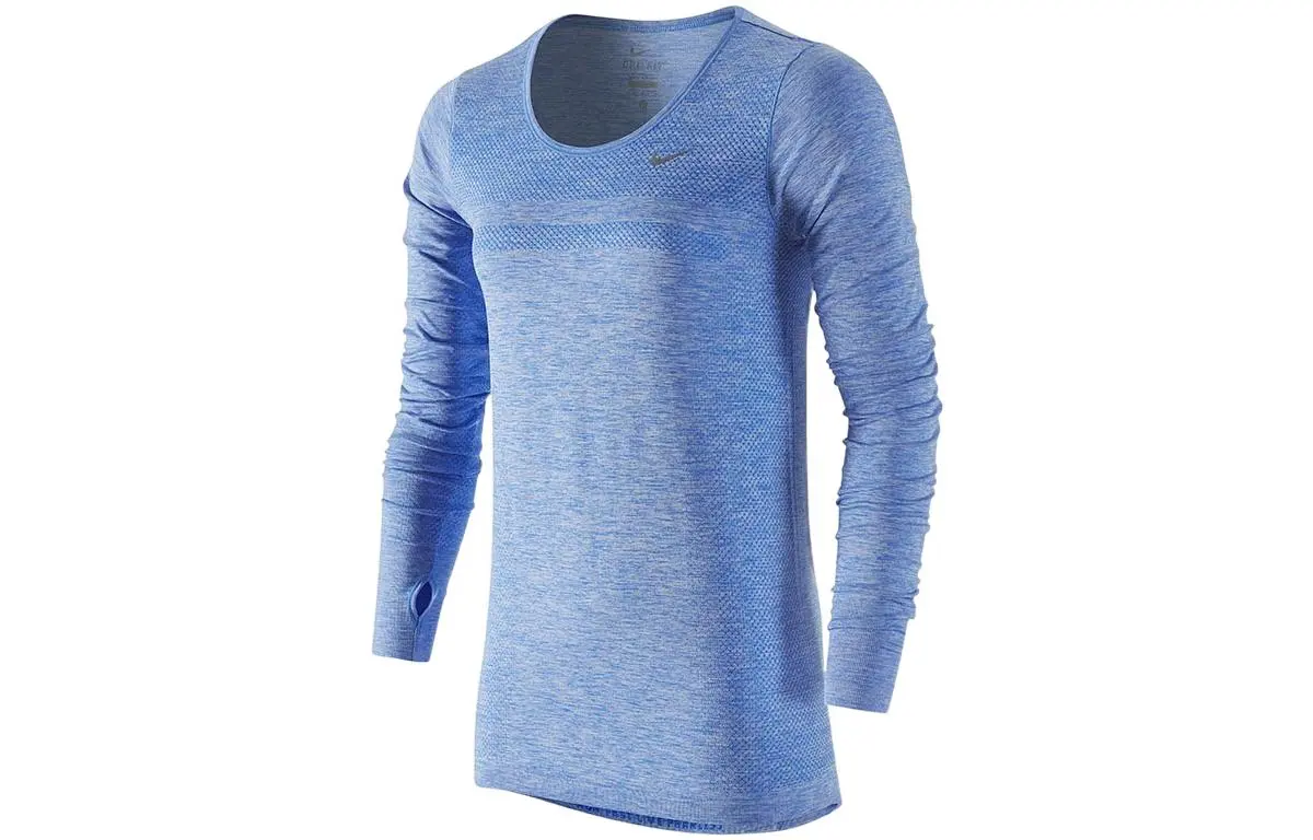 Nike T-Shirts Women's Blue Crew Neck Moderate Straight Fit