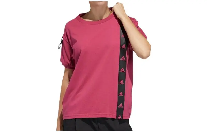 Adidas Drop Shoulder Sleeve T Shirt Women's Pink