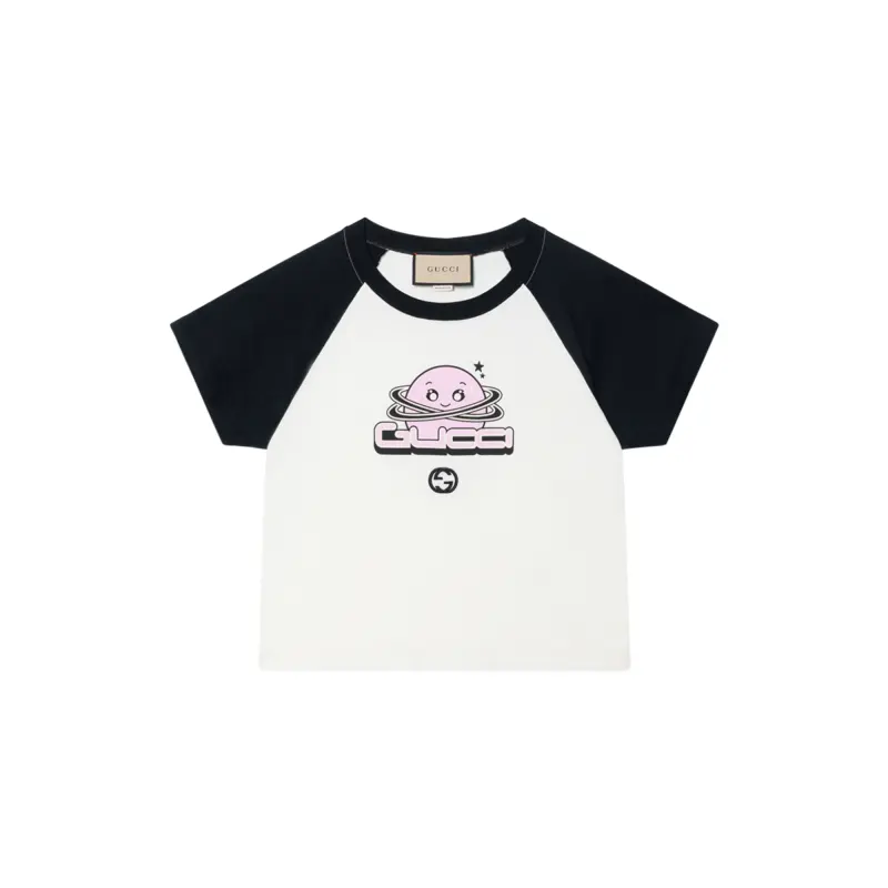 GUCCI T Shirts Women's Ecru Crew Neck Moderate Straight Fit
