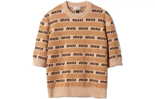 【Previous Season】logo-intarsia short-sleeve wool sweater