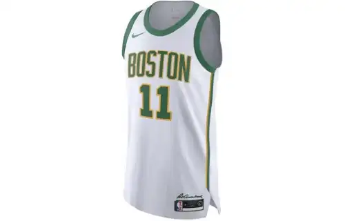 Nike Printed alphanumeric breathable quick-drying round-neck basketball vest AU player version Boston Celtics city limited Irving No. 11, same style for men and women, white and green