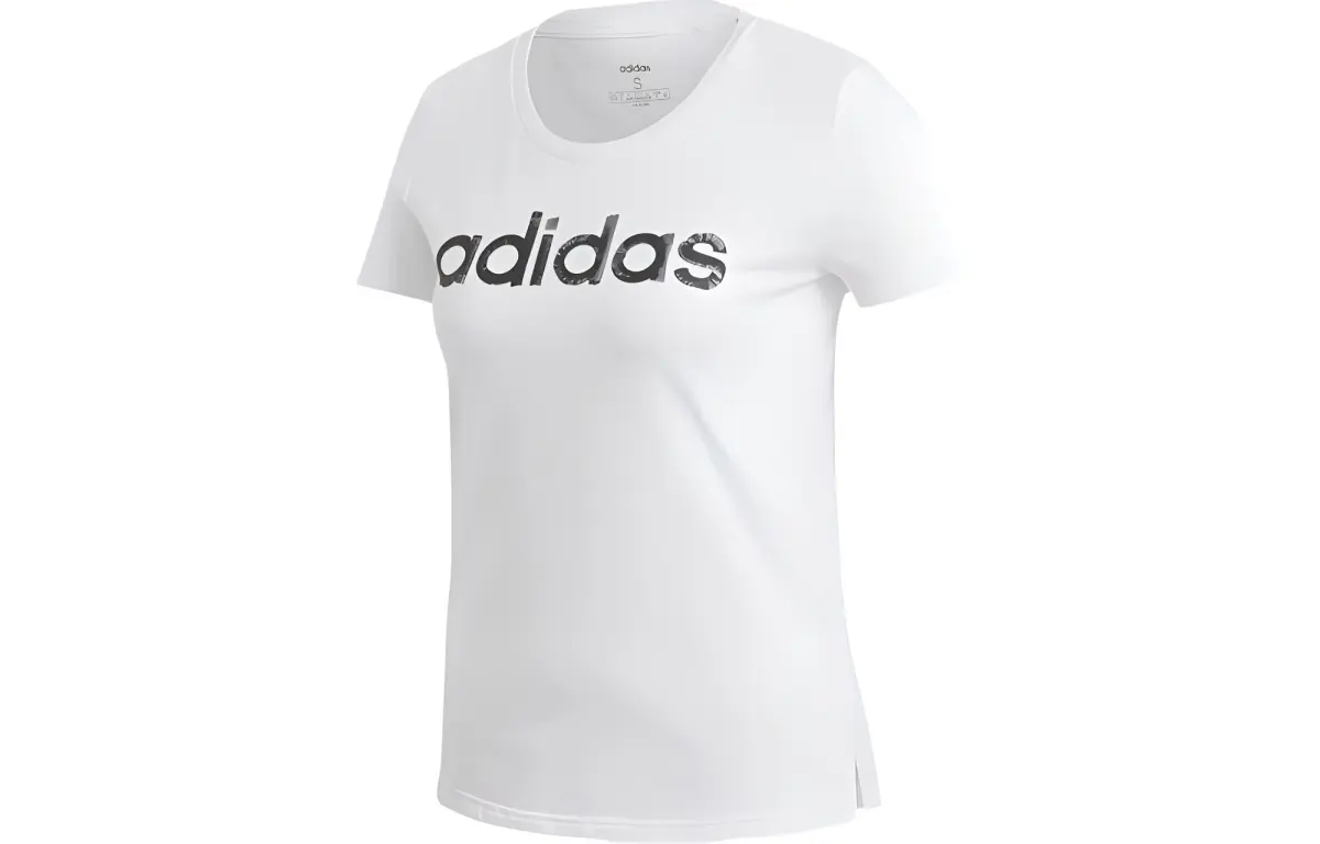 Adidas T-Shirts Women's White Crew Neck Moderate Straight Fit