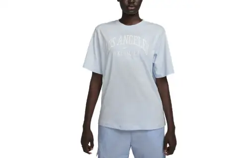 Nike Drop Shoulder Sleeve T Shirt Women's Light Blue