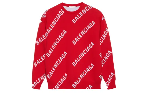 Balenciaga Sweaters Women's Red Crew Neck Moderate A Line