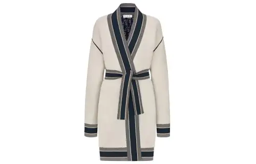 DIOR Quarterly New Products Sweaters Women's Ecru V Neck Moderate Cardigan