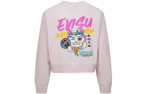 EVISU T Shirts Women's Pink Crew Neck Moderate Straight Fit