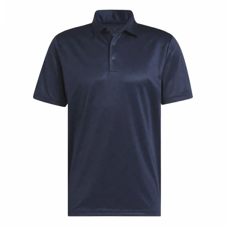 Adidas ALLOVER PRINT Core Allover Print Golf Polo Shirt Golf Clothing Men's Collegiate Marine Blue