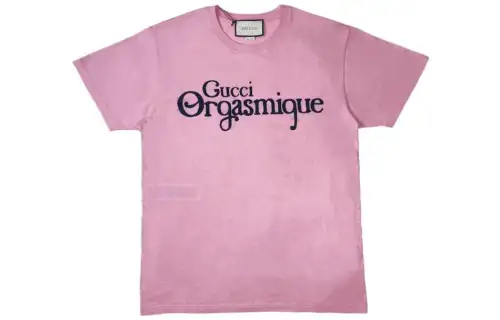 GUCCI T Shirts Women's Pink Crew Neck Moderate Straight Fit