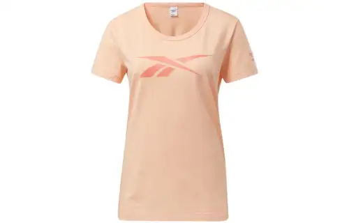 Reebok T Shirts Women's Orange Crew Neck Moderate Straight Fit