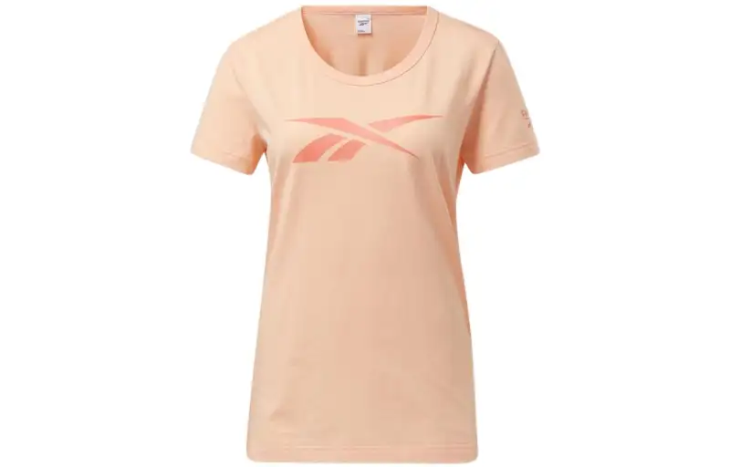 Reebok T Shirts Women's Orange Crew Neck Moderate Straight Fit