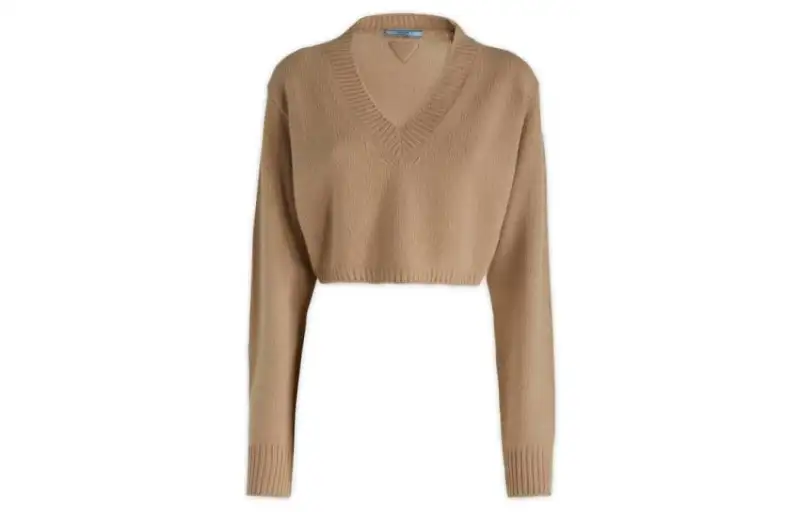 PRADA Sweaters Women's Umber V Neck Moderate Other