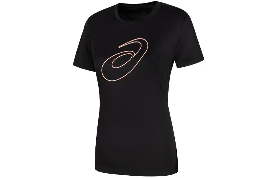 ASICS T-Shirts Women's Black Crew Neck Moderate Straight Fit