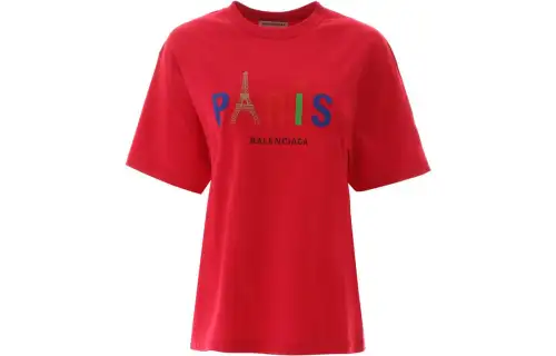 Balenciaga T Shirt Women's Red Regular Fit